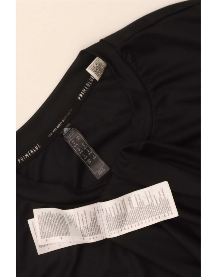 Γυναικείο γραφικό μπλουζάκι Adidas Top UK 12/14 Μεσαίο μαύρο πολυεστέρα