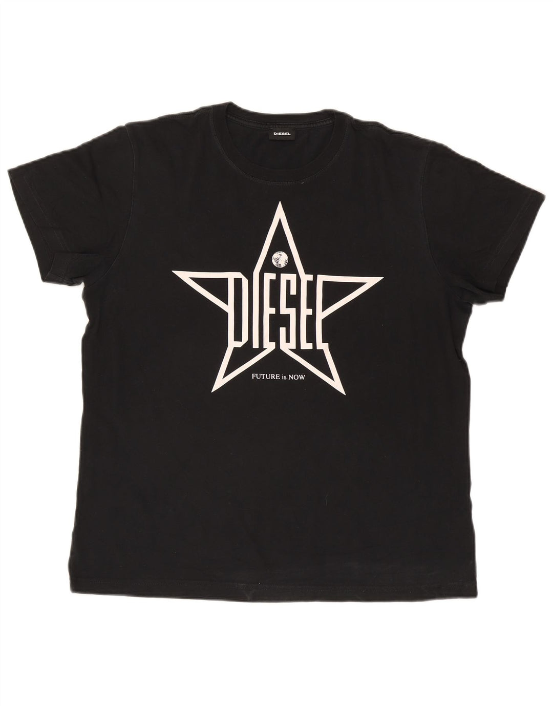 Ανδρικό γραφικό T-Shirt Diesel Top μεγάλο μαύρο βαμβακερό