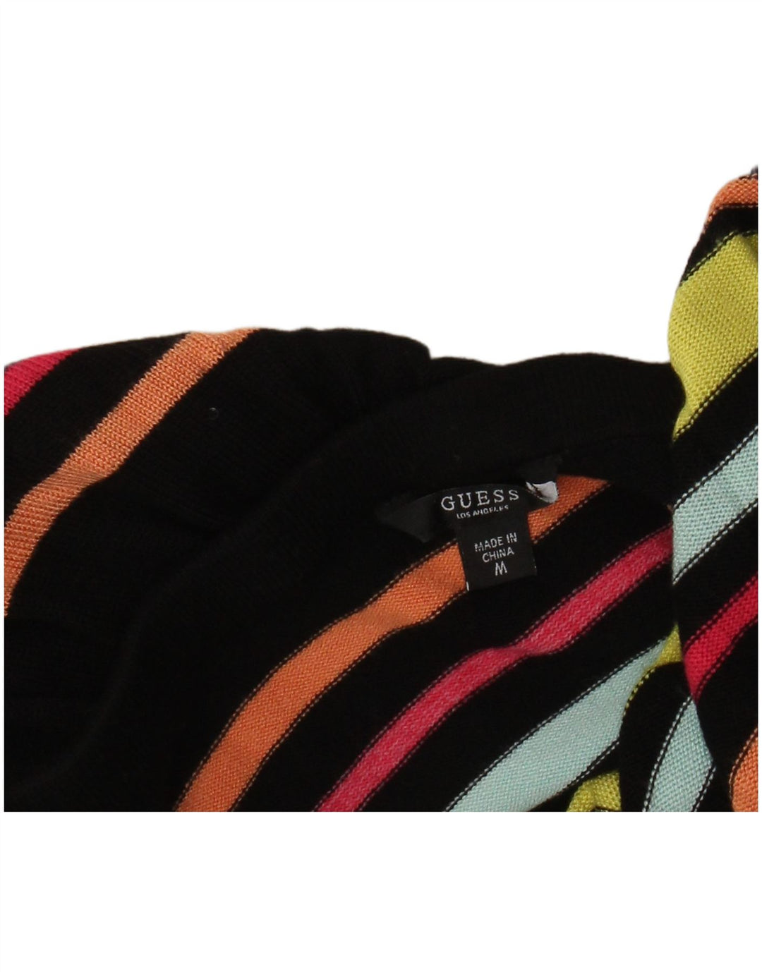 GUESS Womens Crop Off Shoulder Top UK 12 Medium πολύχρωμο ριγέ