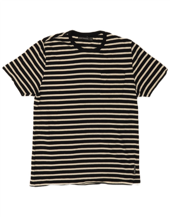 Ανδρικό T-Shirt French Connection Top Μεσαίο μαύρο ριγέ βαμβακερό
