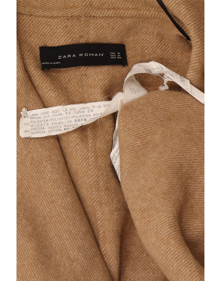 Zara Γυναικείο Oversized Πανωφόρι UK 14 Medium Beige Wool