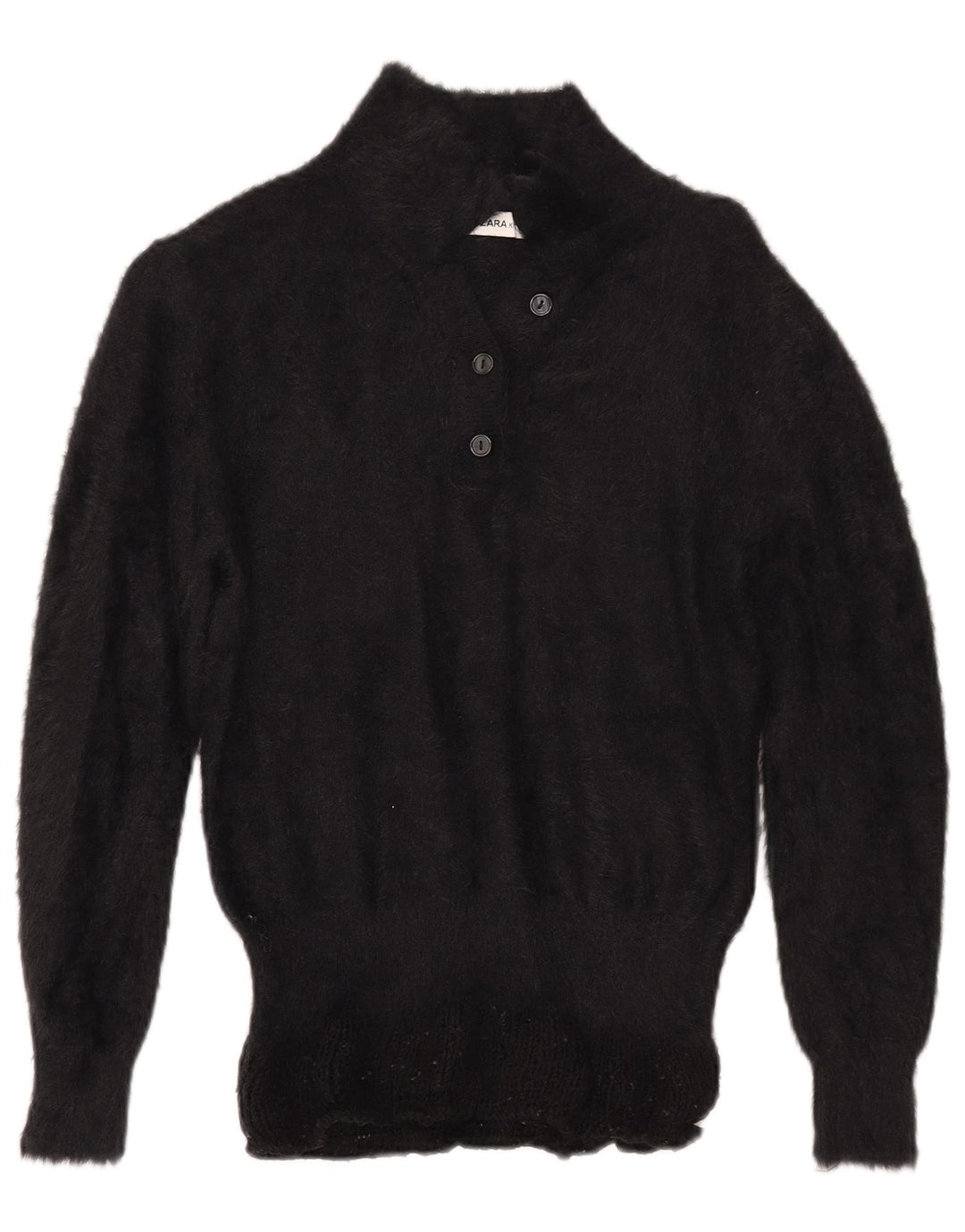 ZARA Γυναικείο πουλόβερ με λαιμόκοψη UK 14 Medium Μαύρο