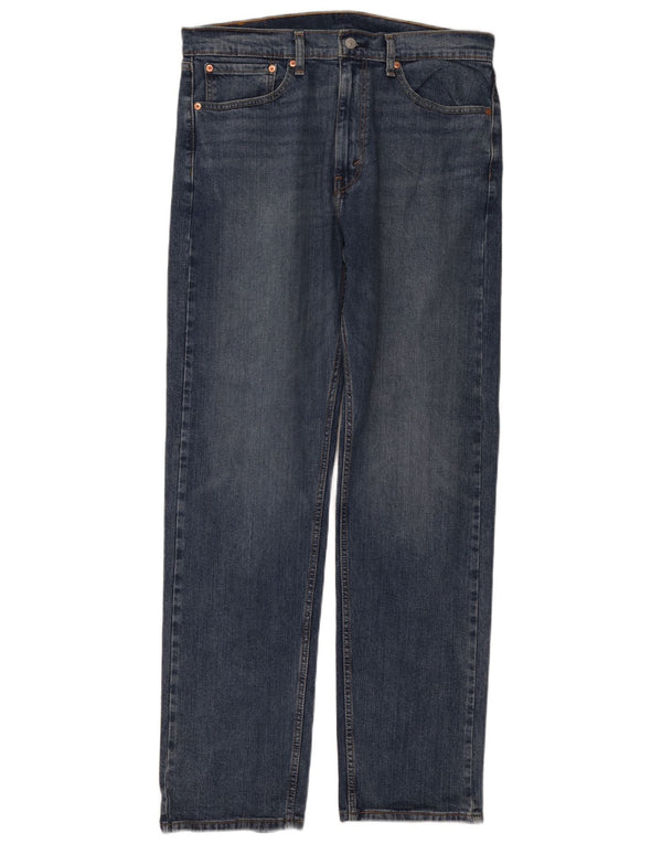 Levi's Mens 505 Straight Jeans W36 L34 Navy Blue Cotton