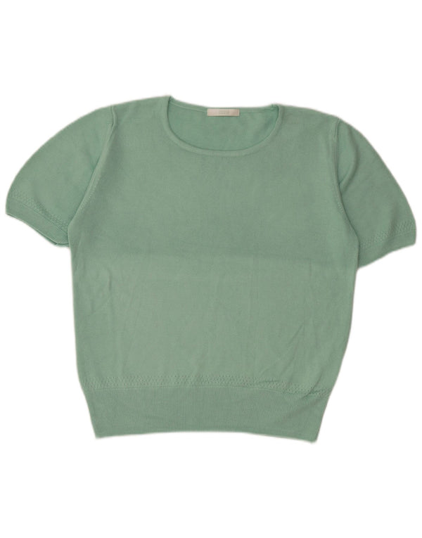 MARKS & SPENCER Γυναικείο πουλόβερ Crop Crew Neck Jumper UK 16 Large Turquoise