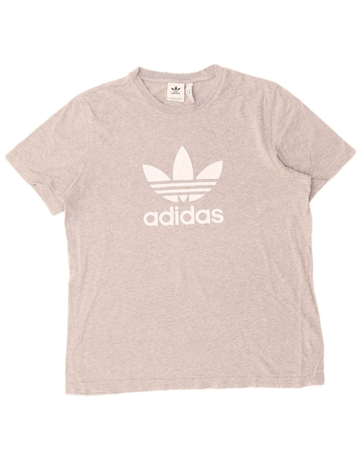 Ανδρικό γραφικό μπλουζάκι ADIDAS Top Medium Grey Cotton