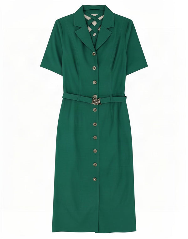 Vintage γυναικείο κοντομάνικο πουκάμισο UK 10 Small Green