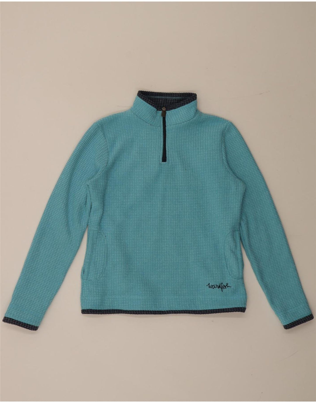 Weird Fish γυναικείο φερμουάρ Fleece Jumper UK 12 Medium Blue Polyester
