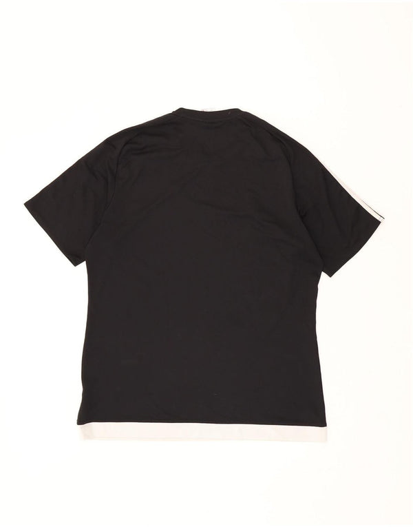 Ανδρικό T-Shirt Climalite ADIDAS Top Large Black Colorblock Πολυεστέρας