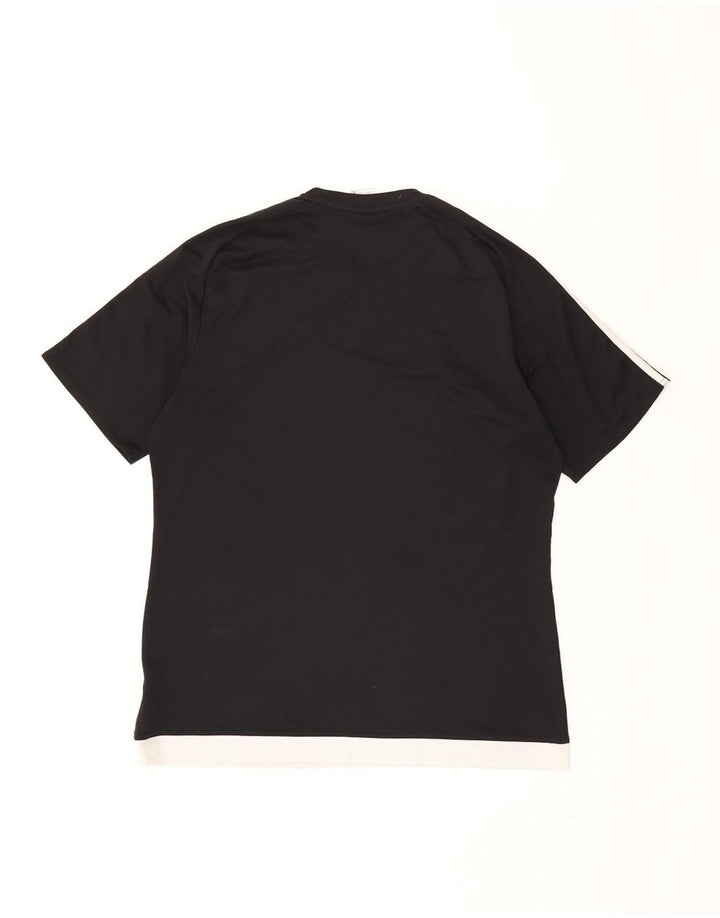 Ανδρικό T-Shirt Climalite ADIDAS Top Large Black Colorblock Πολυεστέρας