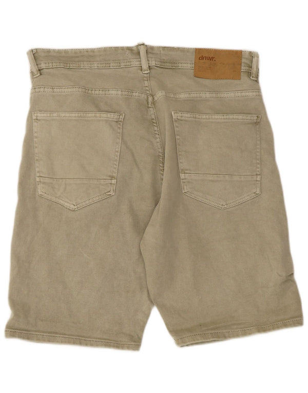 Zara Ανδρικό τζιν σορτς EU 46 XL W36 Χακί βαμβακερό