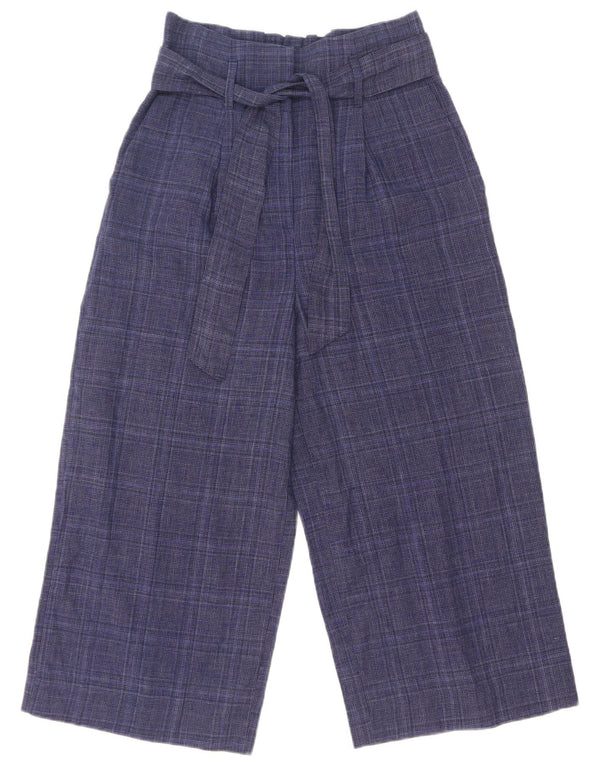 Marks & Spencer Γυναικείο φαρδύ παντελόνι Capri UK 8 Small W28 L21 Navy Blue