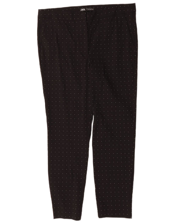 Zara Γυναικείο Slim παντελόνι Chino XL W32 L27 με μαύρη στίγματα βισκόζη