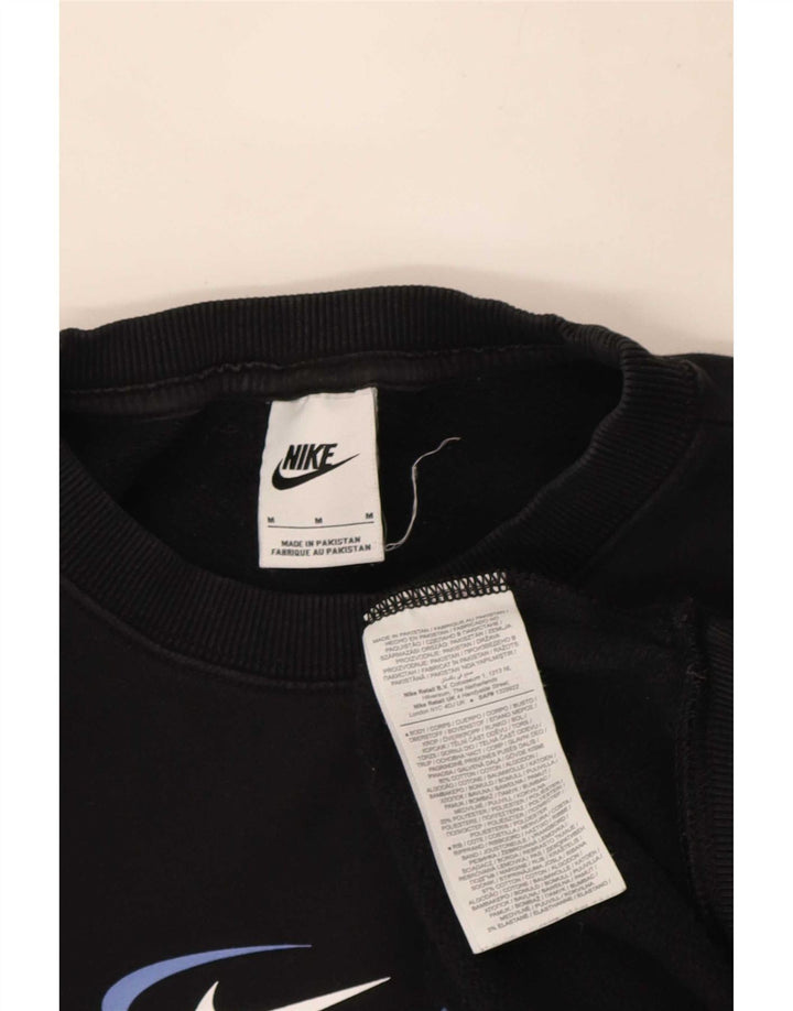 Ανδρικό φούτερ Nike με γραφικά, χαλαρή εφαρμογή, μεσαίο μαύρο βαμβακερό