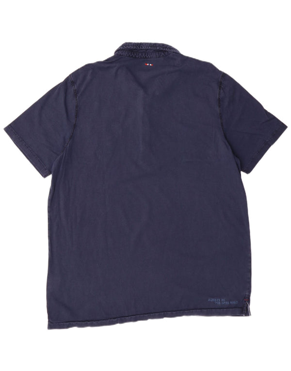 NAPAPIJRI Ανδρικό γραφικό πόλο μπλουζάκι 3XL Navy Blue Βαμβακερό