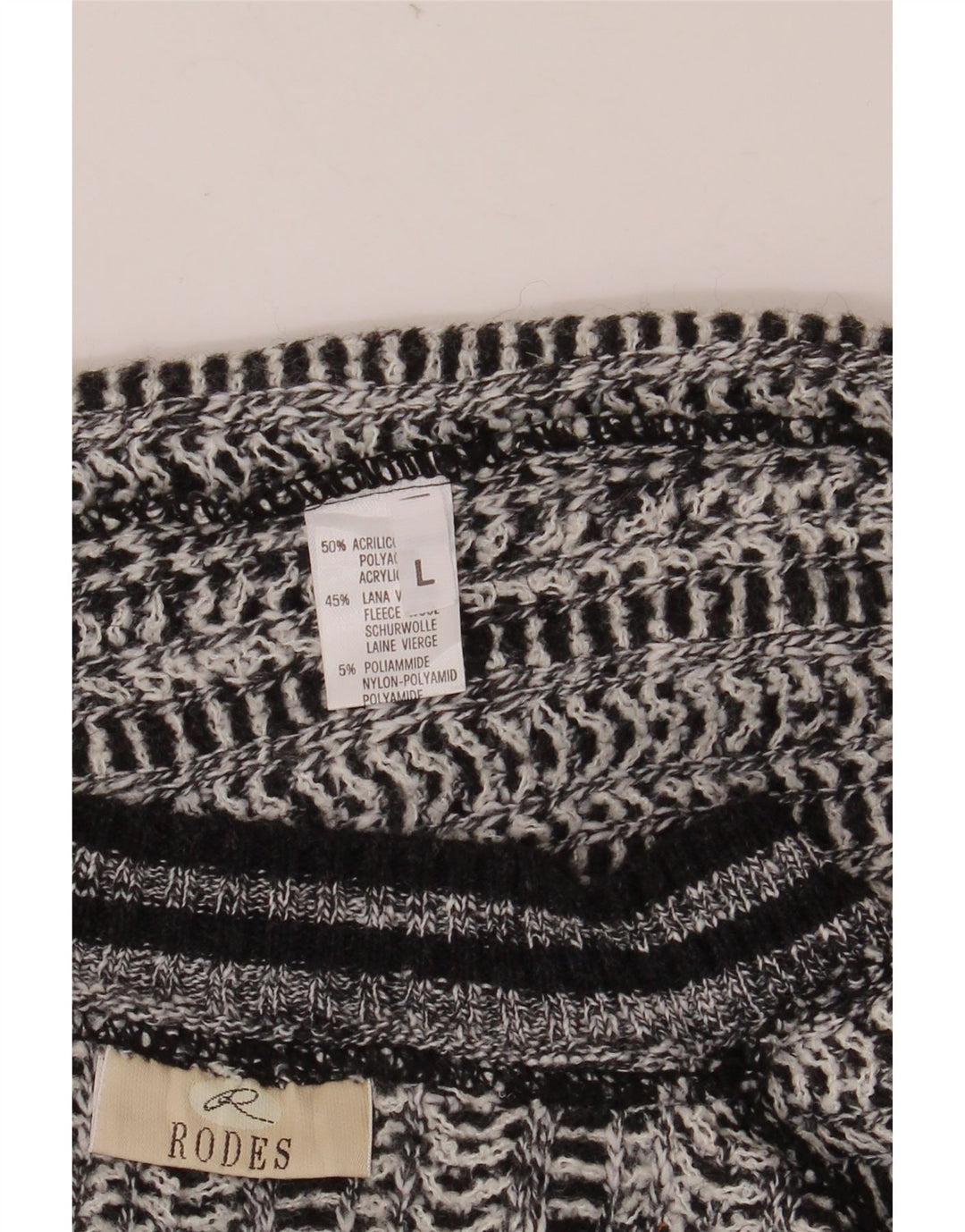 RODES Ανδρικό πουλόβερ με λαιμόκοψη με λαιμόκοψη μεγάλο γκρι ακρυλικό