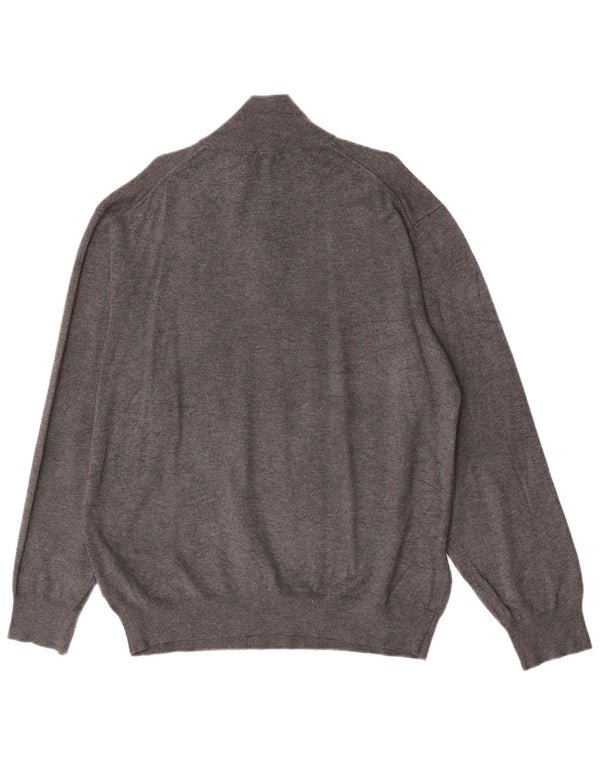 Ανδρικό πουλόβερ με φερμουάρ Pierre Cardin 2XL κλασικό γκρι βισκόζη