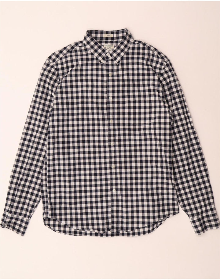 Ανδρικό πουκάμισο J. Crew Slim Large Navy Blue Gingham Cotton