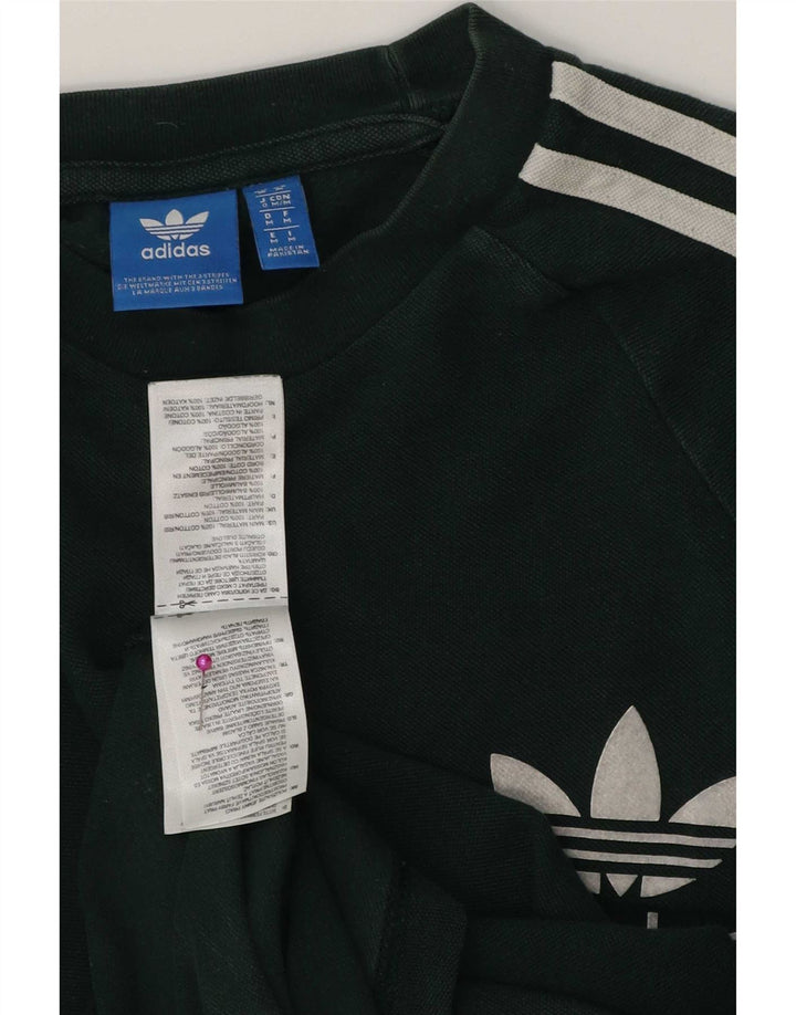 Ανδρικό τοπ Adidas μακρυμάνικο μεσαίο πράσινο βαμβακερό