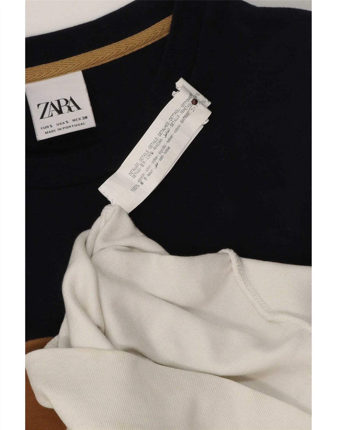 Ανδρικό φούτερ Zara Jumper Small White Colourblock Βαμβακερό