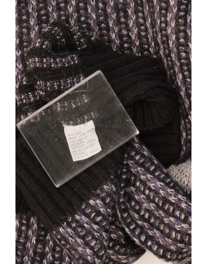 VINTAGE Γυναικείο πουλόβερ με λαιμόκοψη UK 16 Μεγάλο Μωβ γεωμετρικό μαλλί