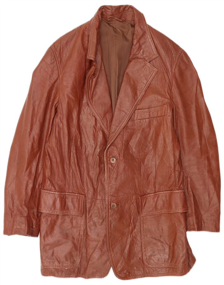 Vintage Ανδρικό Δερμάτινο Μπουφάν UK 40 Large Brown Δερμάτινο