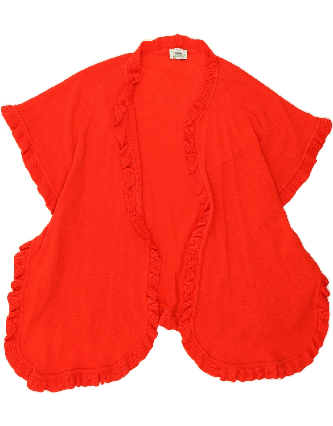 BENETTON Womens Poncho Cardigan Sweater One Size Red Wool Vintage Benetton and Second-Hand Benetton from Messina Hembry 