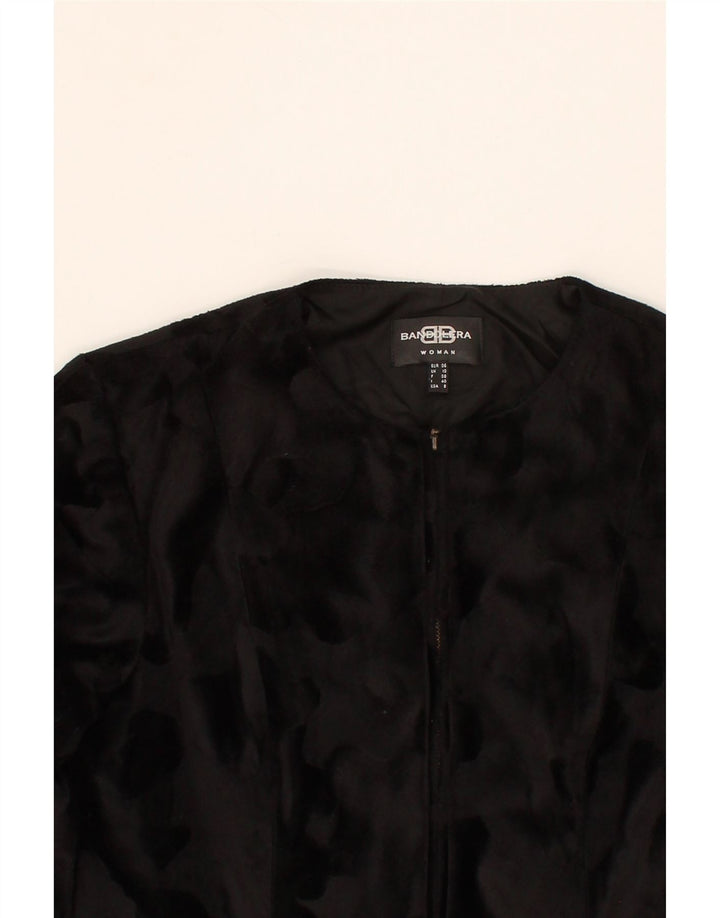 VINTAGE Womens Blazer Jacket UK 10 Small  Black Polyester Vintage Vintage and Second-Hand Vintage from Messina Hembry 