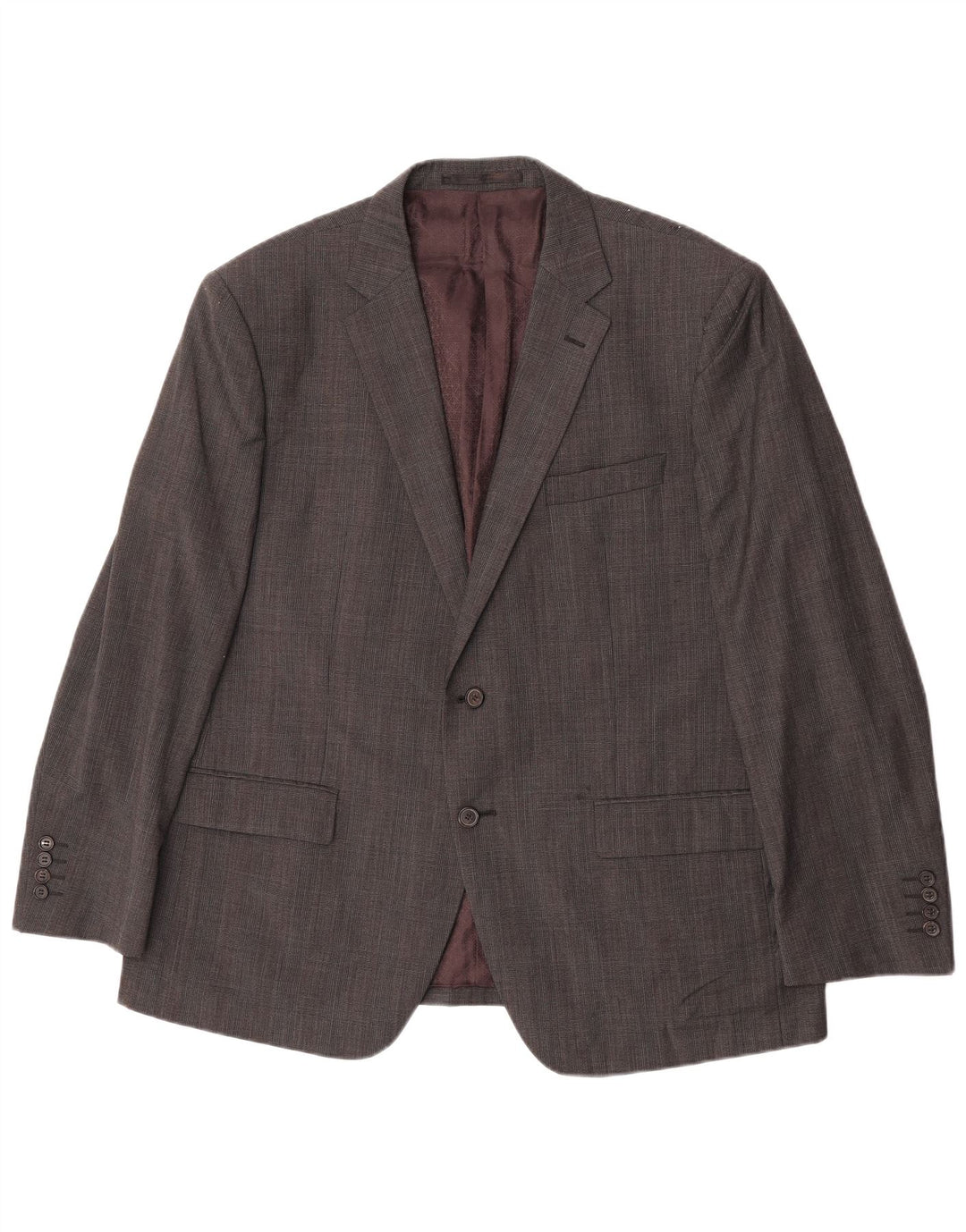 Marks & Spencer Ανδρικό σακάκι σακάκι με 2 κουμπιά UK 46 XL Grey Check Wool