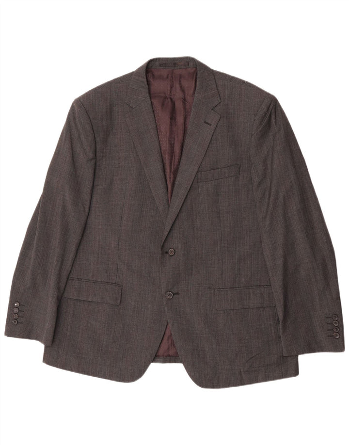 Marks & Spencer Ανδρικό σακάκι σακάκι με 2 κουμπιά UK 46 XL Grey Check Wool
