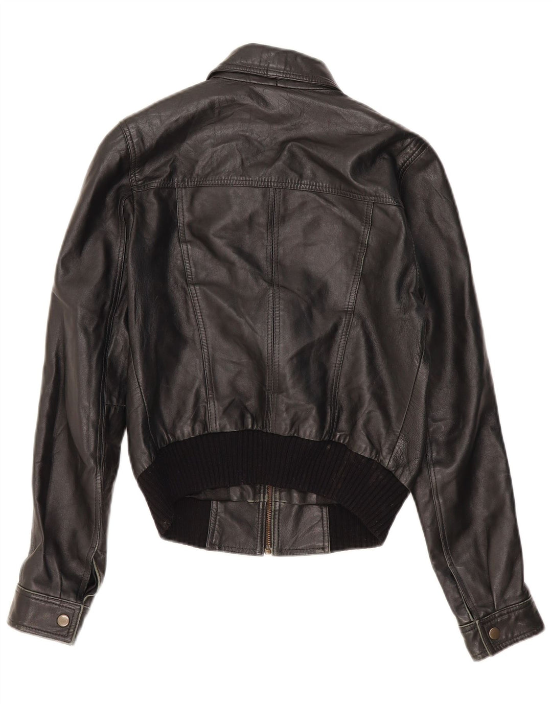 Γυναικείο δερμάτινο μπουφάν MONTGOMERY Crop UK 14 Large Black Leather