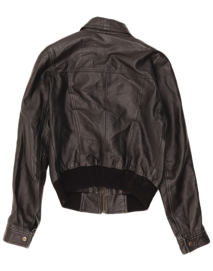 Γυναικείο δερμάτινο μπουφάν MONTGOMERY Crop UK 14 Large Black Leather