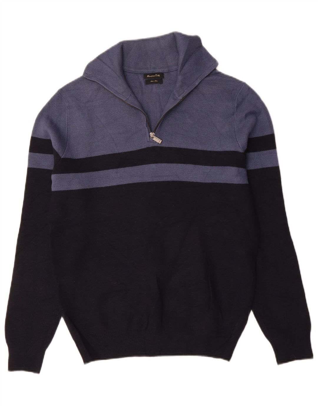 Massimo Dutti γυναικείο πουλόβερ με φερμουάρ UK 14 Medium Navy Blue