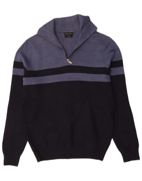 Massimo Dutti γυναικείο πουλόβερ με φερμουάρ UK 14 Medium Navy Blue