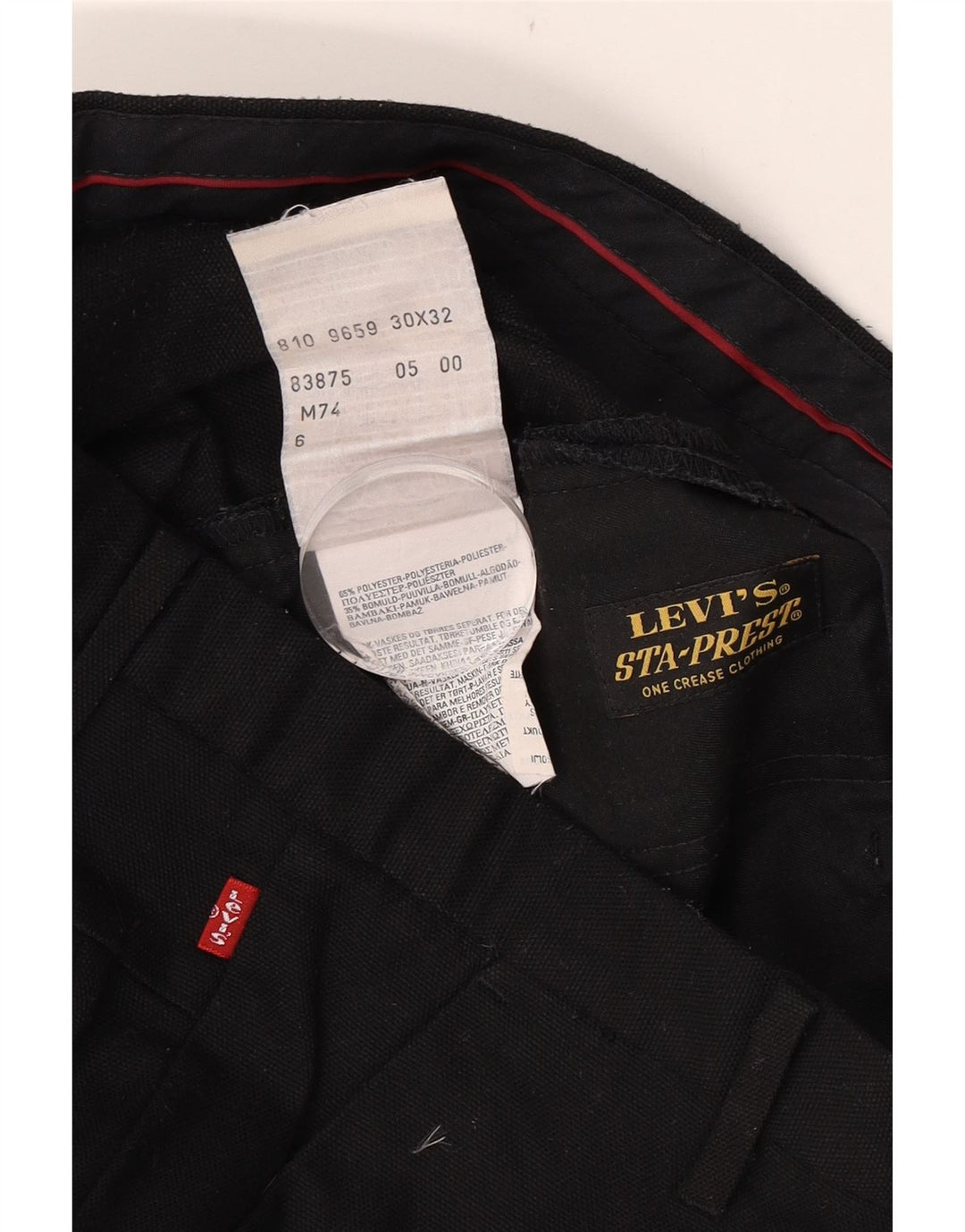 Ανδρικό ίσιο παντελόνι Chino Levi's W30 L28 Μαύρο πολυεστέρα