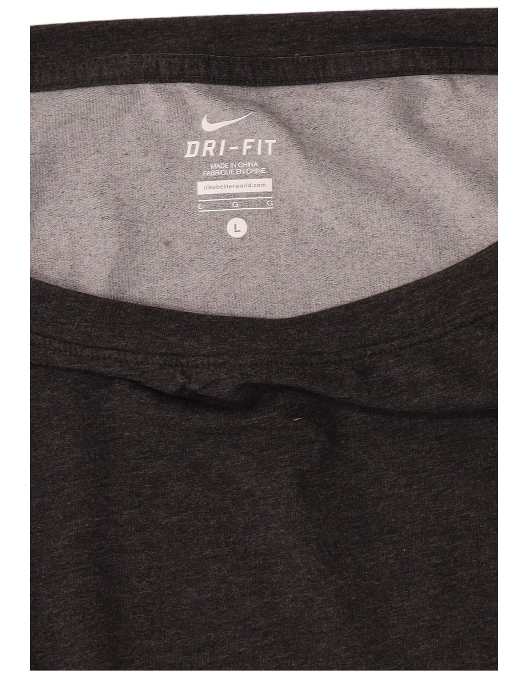 Nike γυναικείο Dri Fit Top μακρυμάνικο UK 16 Large Grey Flecked Polyester
