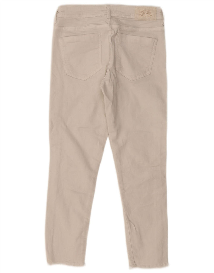 ZARA Γυναικείο Cropped Jeans EU 36 XS W26 L24 Λευκό