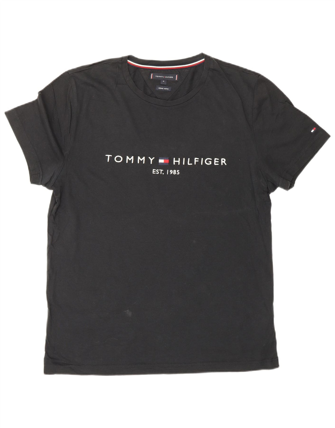 Ανδρικό γραφικό T-Shirt Tommy Hilfiger Top Μεσαίο μαύρο βαμβακερό