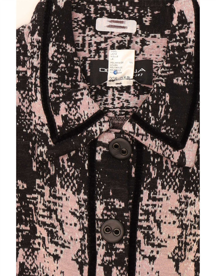 Domina Γυναικείο Abstract Pattern 5 Button Blazer Jacket IT 52 2XL Pink Wool