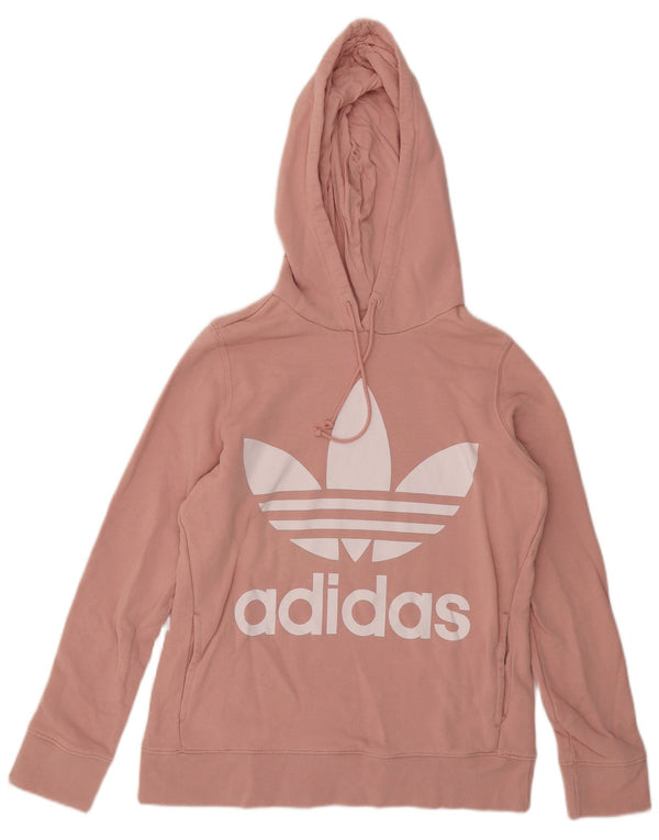 Adidas Γυναικείο Γραφικό Hoodie Jumper UK 12 Medium Pink Βαμβακερό