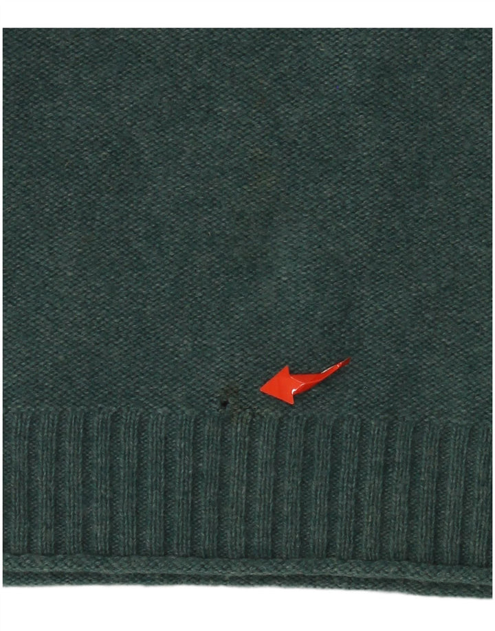 White Stuff Ανδρικό πουλόβερ με λαιμόκοψη σε μεσαίο πράσινο μαλλί αρνιού