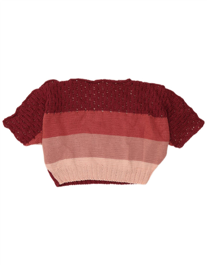 Γυναικείο πουλόβερ Vintage Crop Boat Neck Jumper UK 16 Large πολύχρωμο