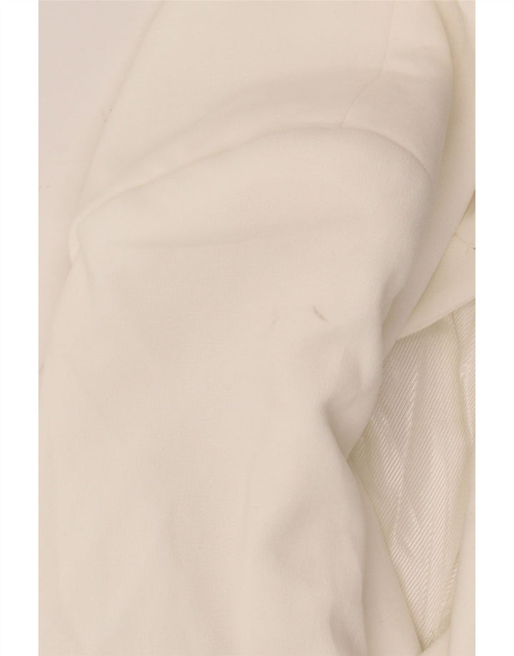 Zara Γυναικείο Open Oversized Blazer Jacket UK 6 XS White Polyester