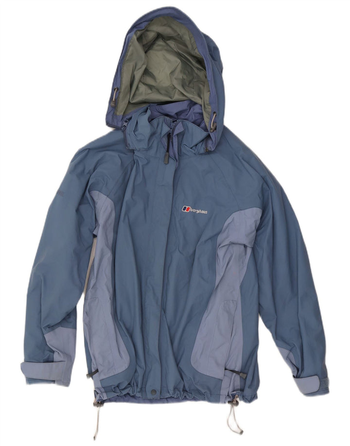 BERGHAUS Γυναικείο μπουφάν βροχής με κουκούλα UK 10 Small Blue Colorblock Nylon