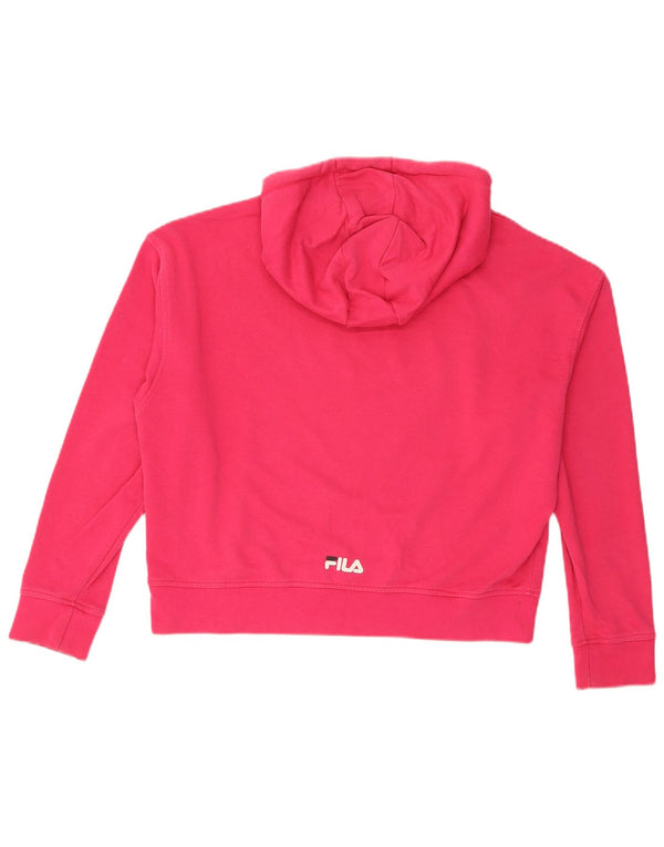 Fila Γυναικείο Crop Graphic Oversized Hoodie Jumper UK 6 XS Pink Cotton