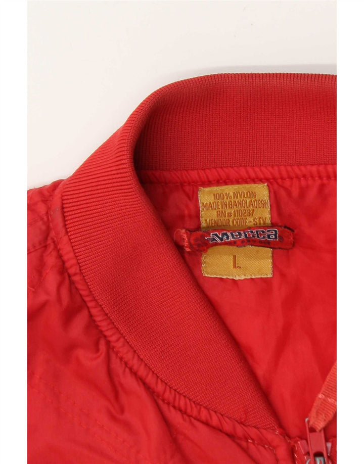 Vintage Ανδρικό Bomber Jacket UK 40 Large Red Nylon