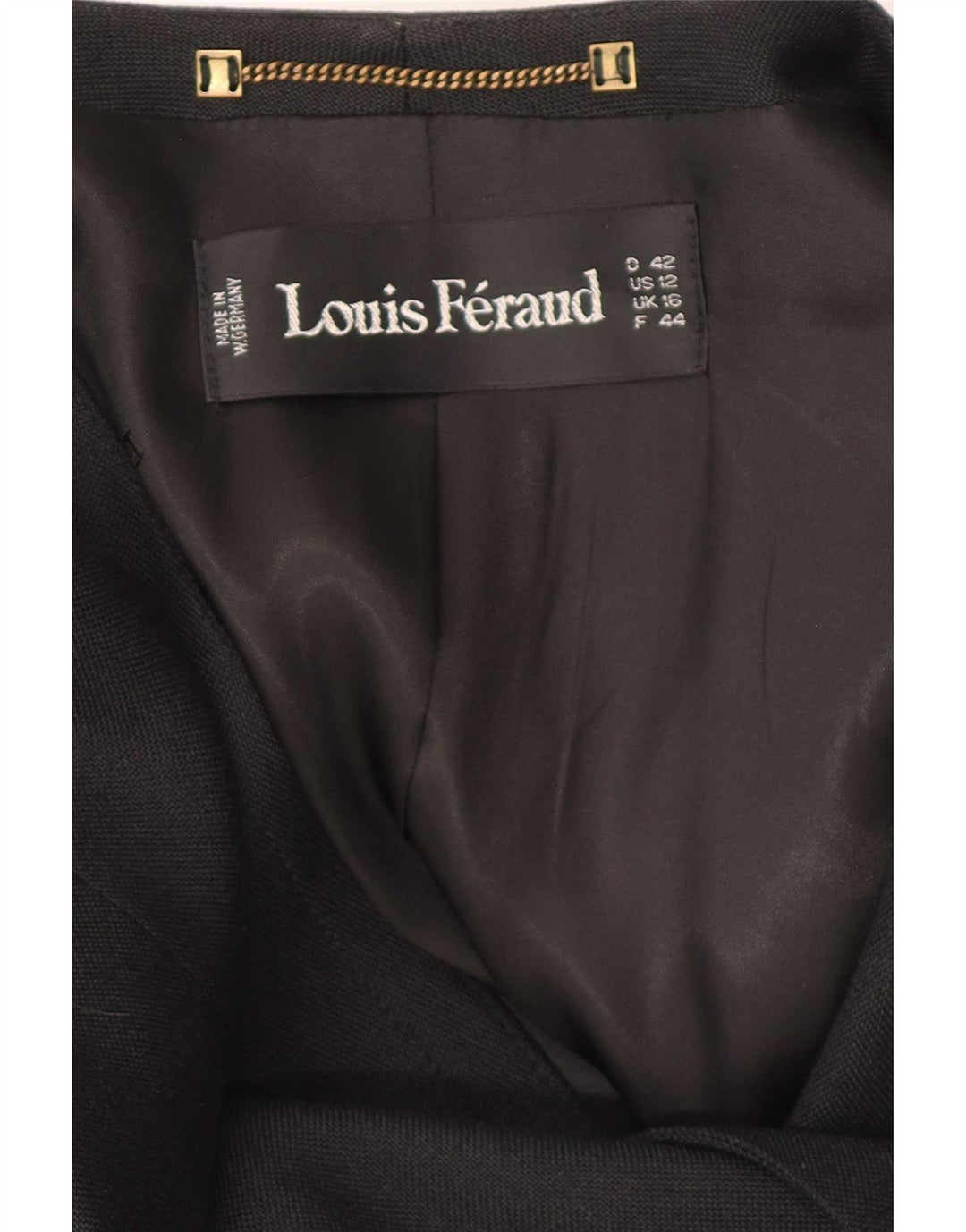 Louis Feraud Γυναικείο σακάκι Blazer με διπλό στήθος UK 16 μεγάλη μαύρη βισκόζη