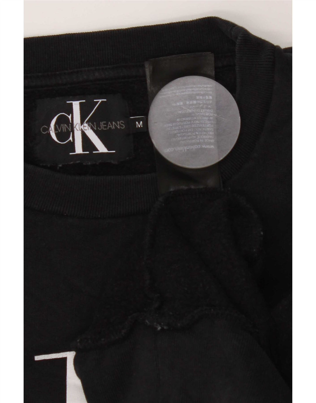 Ανδρικό γραφικό φούτερ Calvin Klein Jeans, μεσαίο μαύρο βαμβακερό