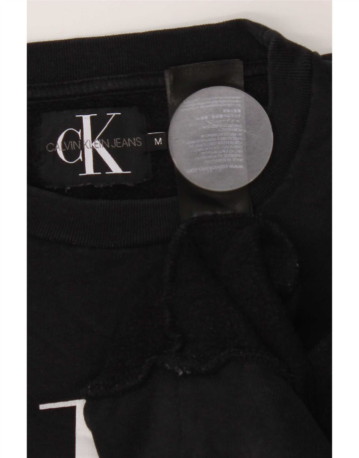 Ανδρικό γραφικό φούτερ Calvin Klein Jeans, μεσαίο μαύρο βαμβακερό