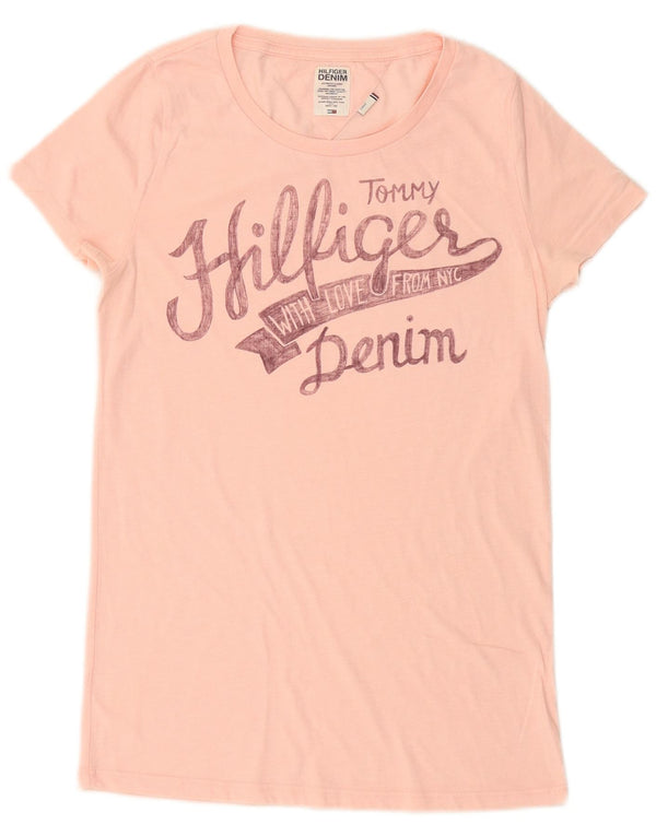 Γυναικείο γραφικό μπλουζάκι TOMMY HILFIGER Top UK 14 Large Pink