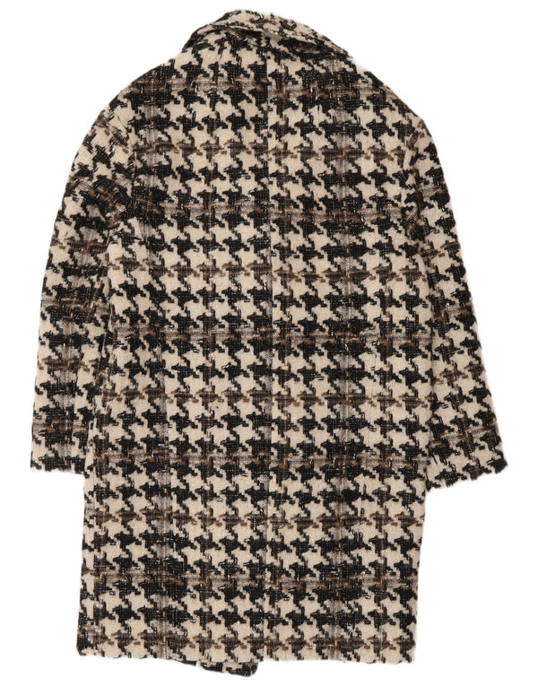 Γυναικείο πανωφόρι Mexx UK 14 μεγάλο μαύρο μαλλί Houndstooth